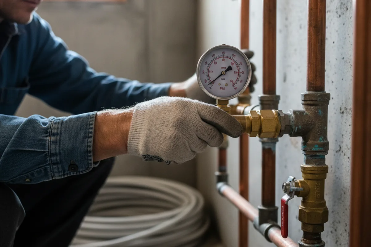 Pressure testing a repaired line during Water Line Repair in Port Sulphur